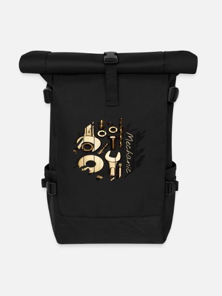 Mechaniker - Rolltop Rucksack - Schwarz