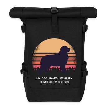 Bernese mountain dog mom - Roll Top Backpack - black - Front