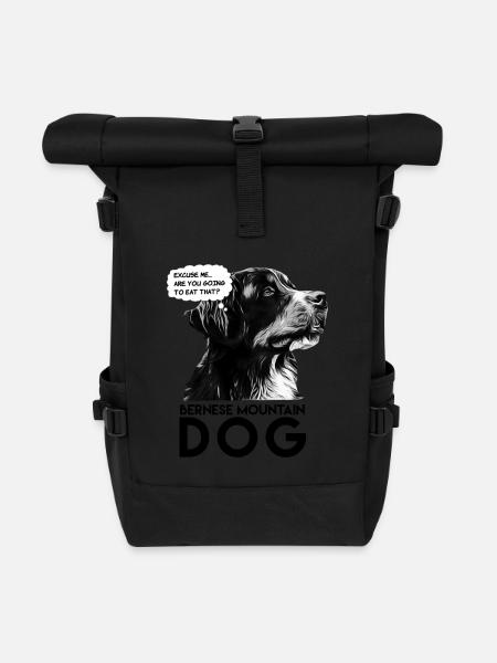 Bernese mountain dog - Roll Top Backpack - black