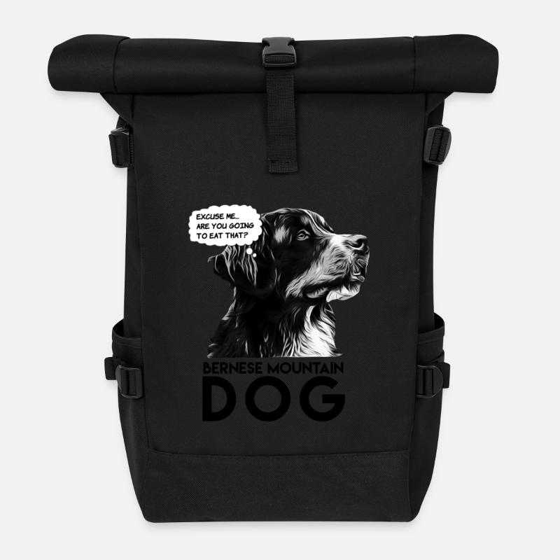 Berner Sennenhund - Rolltop Rucksack - Schwarz