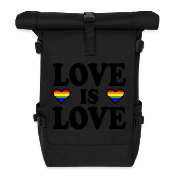 Love is love - Sac à dos roll top - noir - Devant