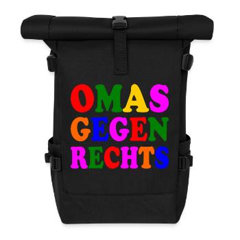 Omas gegen rechts - Rolltop Rucksack - Schwarz - Vorne