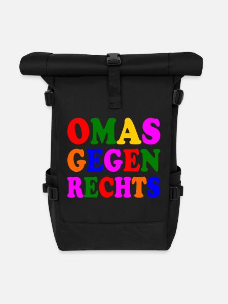 Omas gegen rechts - Rolltop Rucksack - Schwarz