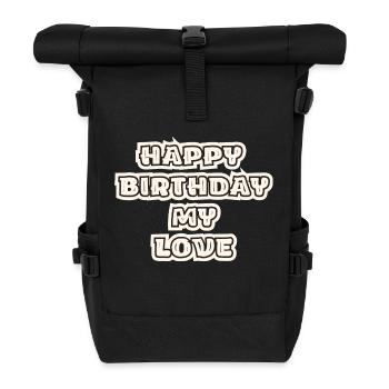 Joyeux anniversaire mon amour - Sac à dos roll top - noir - Devant