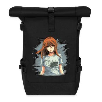 Anime Girl - Roll Top Backpack - black - Front