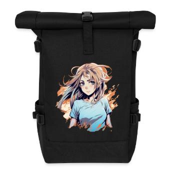 Anime Girl - Roll Top Backpack - black - Front
