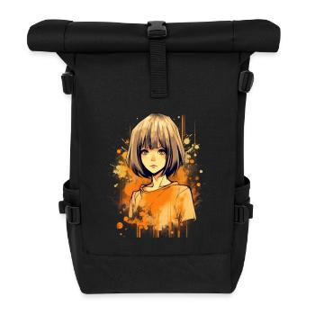 Anime Girl - Roll Top Backpack - black - Front