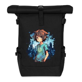 Anime Boy - Rolltop Rucksack - Schwarz - Vorne