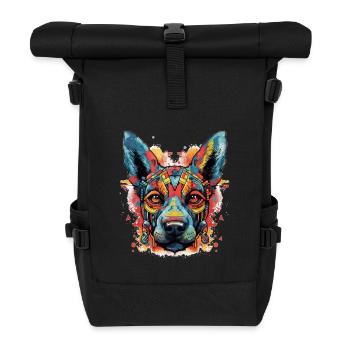 Chien - Sac à dos roll top - noir - Devant