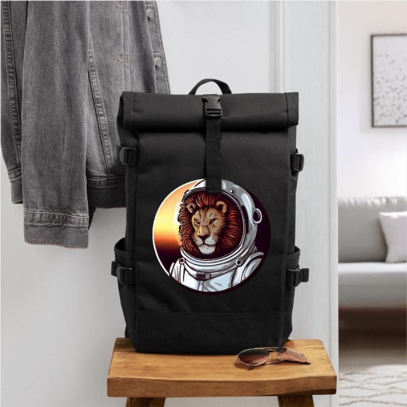 Lion Astronaut - Conception spatiale aventureuse Sac à dos roll top