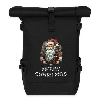 Weihnachtsmann - Marry Christmas - Rolltop Rucksack - Schwarz - Vorne