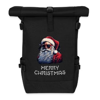 Weihnachtsmann - Marry Christmas - Rolltop Rucksack - Schwarz - Vorne