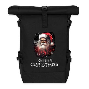 Weihnachtsmann - Marry Christmas - Rolltop Rucksack - Schwarz - Vorne