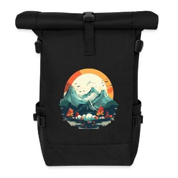 Landschaft - Rolltop Rucksack - Schwarz - Vorne