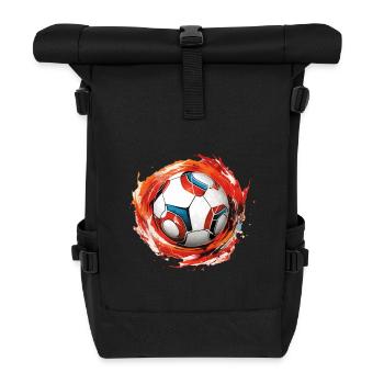 Soccer Ball - Roll Top Backpack - black - Front