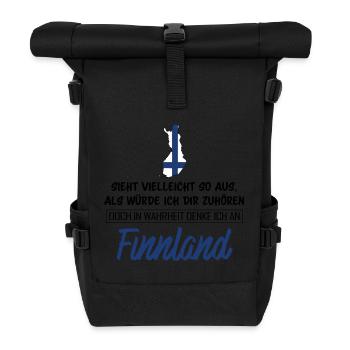 In Wahrheit denke ich an Finnland - Rolltop Rucksack - Schwarz - Vorne