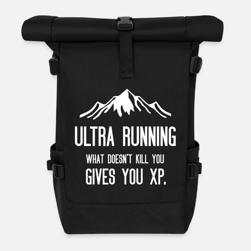 Ultra Running - Was dich nicht umbringt, gibt dir XP - Rolltop Rucksack - Schwarz