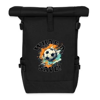 Fußball ball - What a Save! - Rolltop Rucksack - Schwarz - Vorne