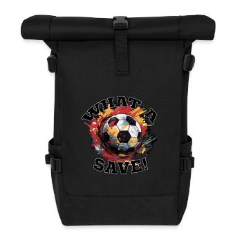 Fußball ball - What a Save! - Rolltop Rucksack - Schwarz - Vorne