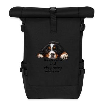 Bernese mountain dog - Roll Top Backpack - black - Front