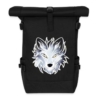 Wolf - Illustration - Rolltop Rucksack - Schwarz - Vorne