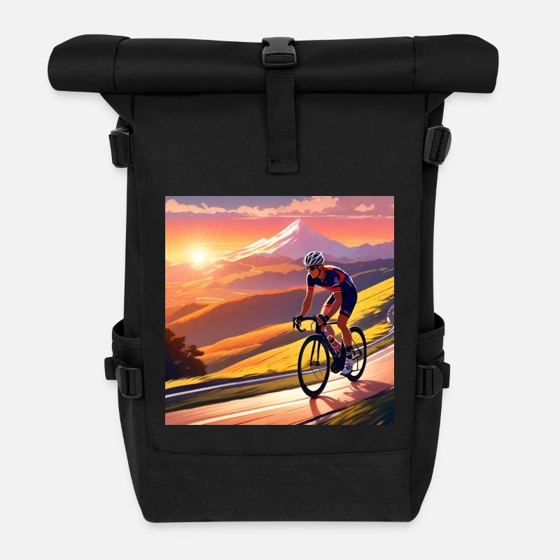 Chasing the last Light of Day - Roll Top Backpack - black