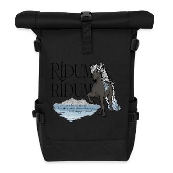 Ridum Ridum - Mystical Tölter - Magic Islandpferd - Rolltop Rucksack - Schwarz - Vorne