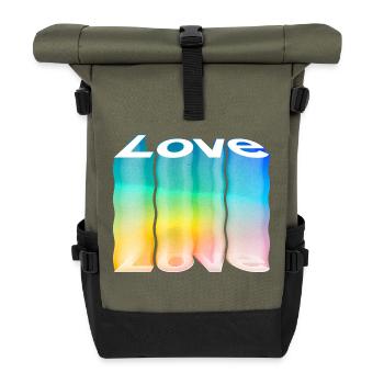 Love - Rolltop Rucksack - Olive/Schwarz - Vorne