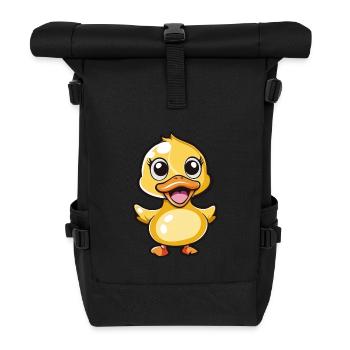 Süßes Entenküken Mit Großen Augen - Rolltop Rucksack - Schwarz - Vorne
