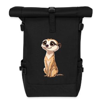 Verspielter Erdmännchen Blick - Rolltop Rucksack - Schwarz - Vorne