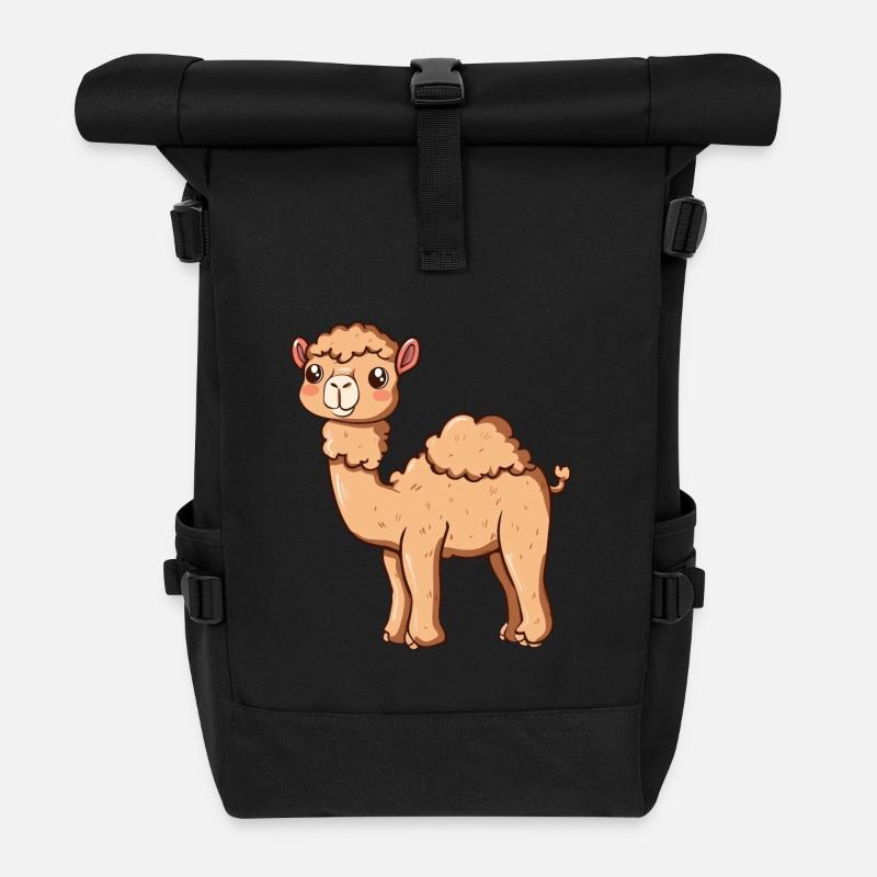 L’alpaga mignon vous sourit - Sac à dos roll top - noir