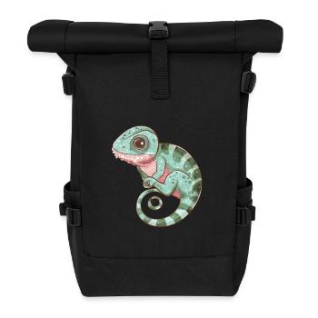 Vue en spirale caméléon coloré - Sac à dos roll top - noir - Devant