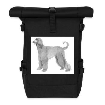 Autocollant de lévrier afghan n° 2 - Sac à dos roll top - noir - Devant
