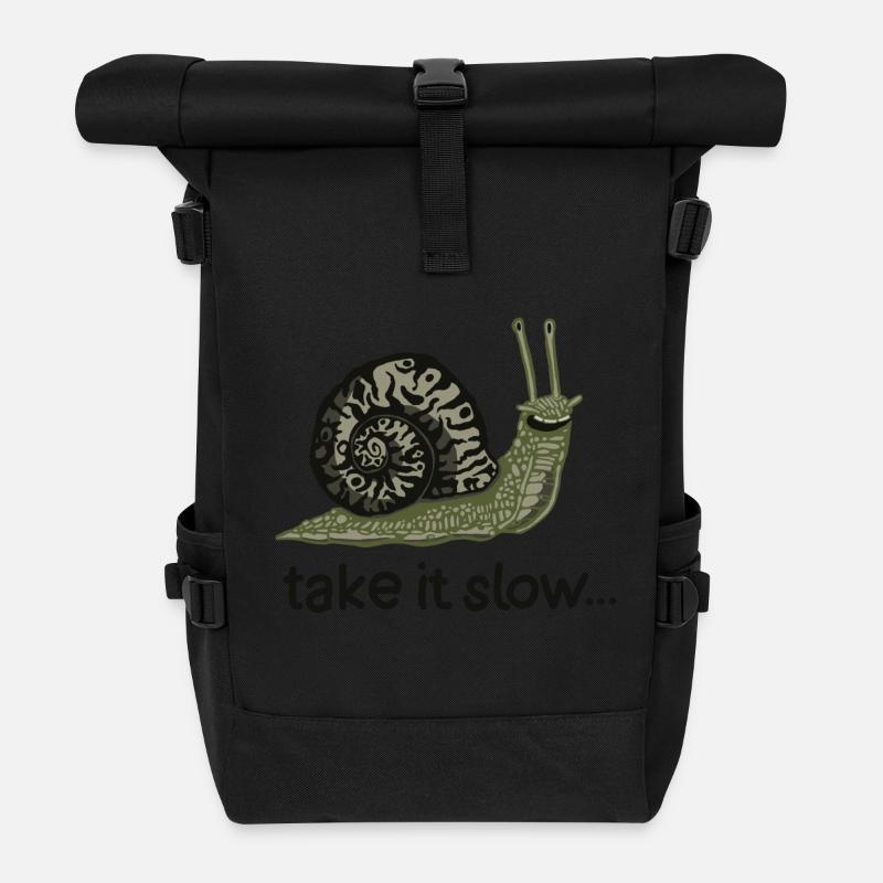 Schneck (Take it slow) - Rolltop Rucksack - Schwarz