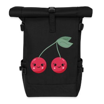 Cherries - Roll Top Backpack - black - Front