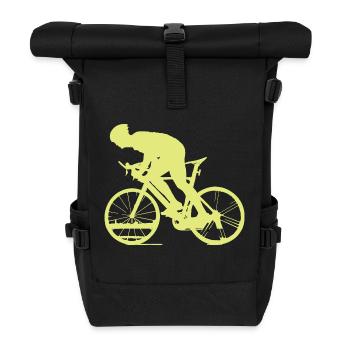 Cycling - Yellow - Rolltop Rucksack - Schwarz - Vorne