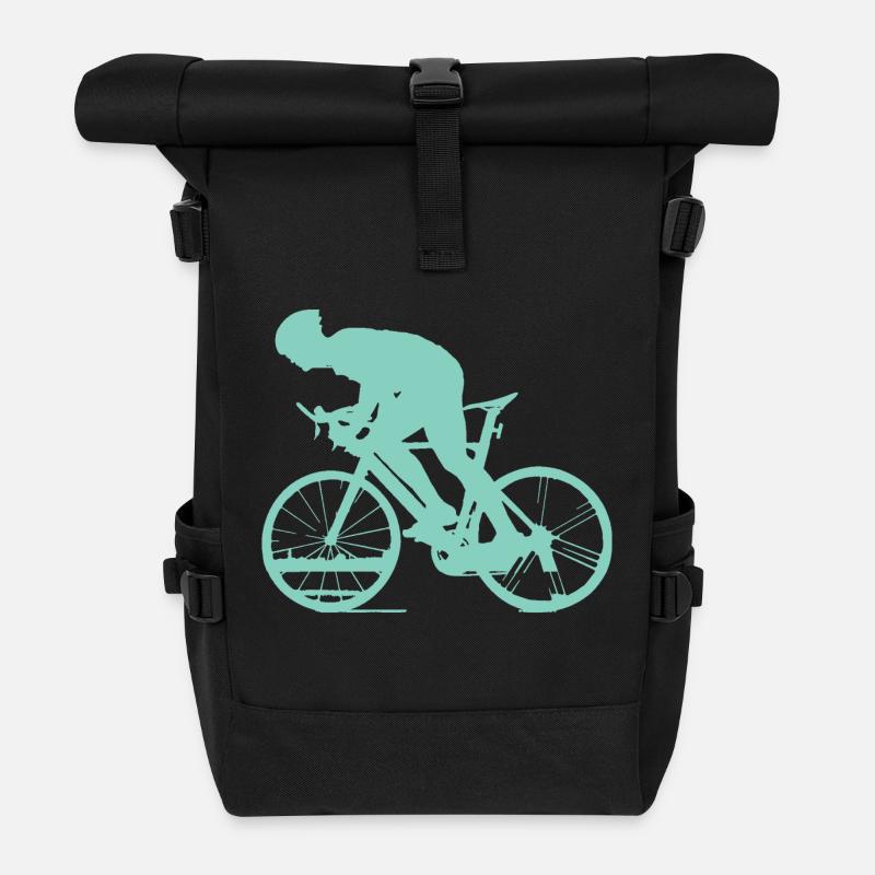 Cycling - Turquoise - Rolltop Rucksack - Schwarz