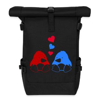 Pingouins amoureux 002 - Sac à dos roll top - noir - Devant