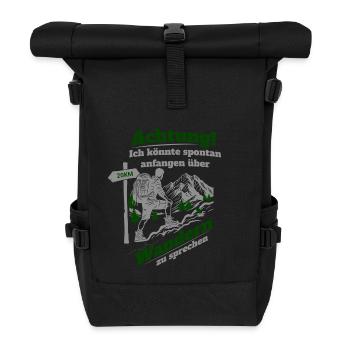 Attention, I could start spontaneously about hiking - Roll Top Backpack - black - Front