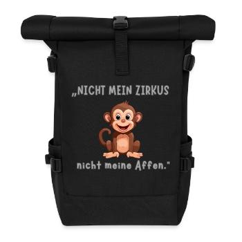 Nicht mein Zirkus nicht mein Affe - Rolltop Rucksack - Schwarz - Vorne