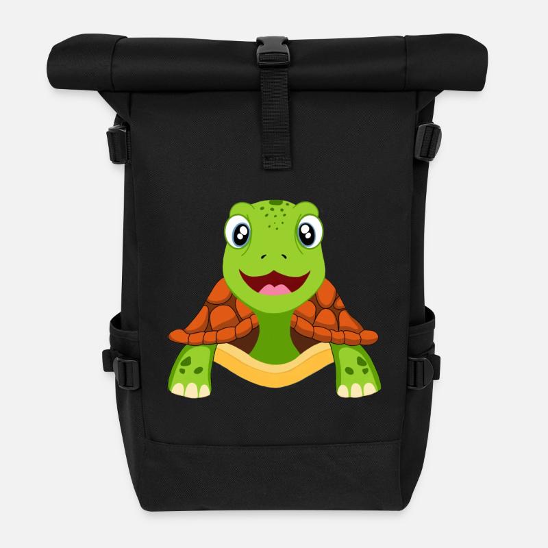 Schildkröte Schildkröten - Rolltop Rucksack - Schwarz