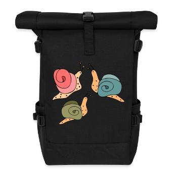 Schnecken - Rolltop Rucksack - Schwarz - Vorne