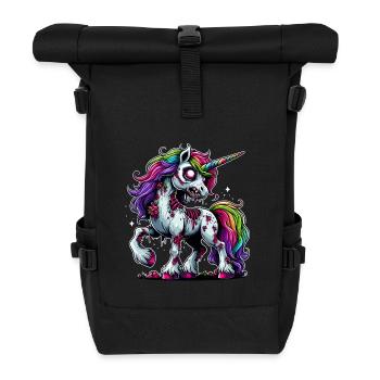 Halloween Einhorn Zombie Fantasie Halloweenkostüm - Rolltop Rucksack - Schwarz - Vorne