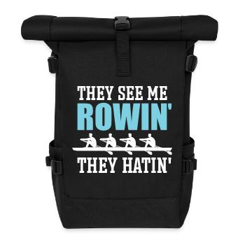 Équipe d’aviron Aviron amusant - Sac à dos roll top - noir - Devant