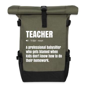 Lustiges Design für Lehrer - Rolltop Rucksack - Olive/Schwarz - Vorne