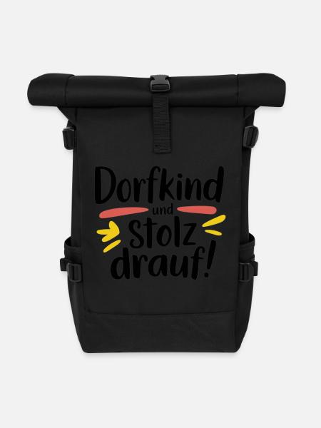 Dorfkind und stolz drauf! - Rolltop Rucksack - Schwarz