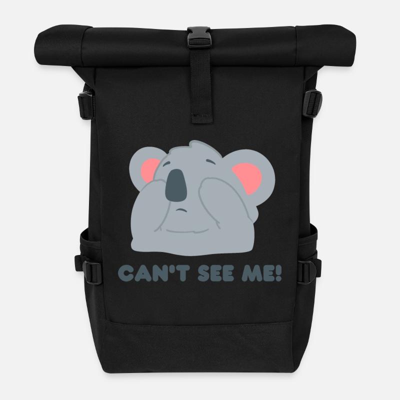 Koala Design "CAN´T SEE ME" - Rolltop Rucksack - Schwarz