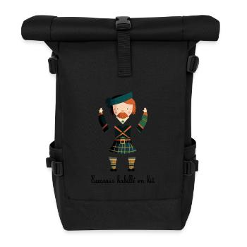 ÉCOSSAIS HABILLÉ EN KIT ! (kilt) - Sac à dos roll top - noir - Devant