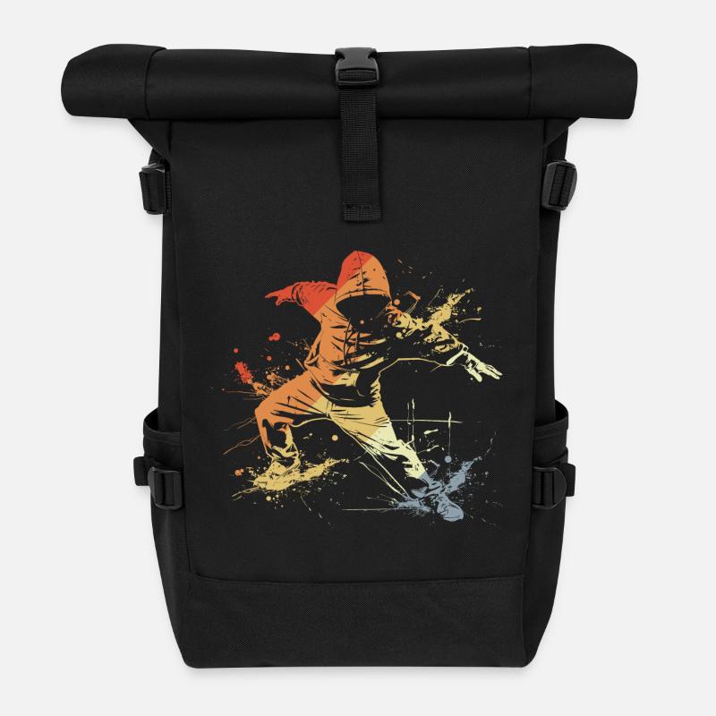Breakdancer Vintage Look - Sac à dos roll top - noir