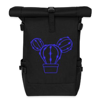 Small Cactus Spines Desert Cacti Flower Pot - Roll Top Backpack - black - Front